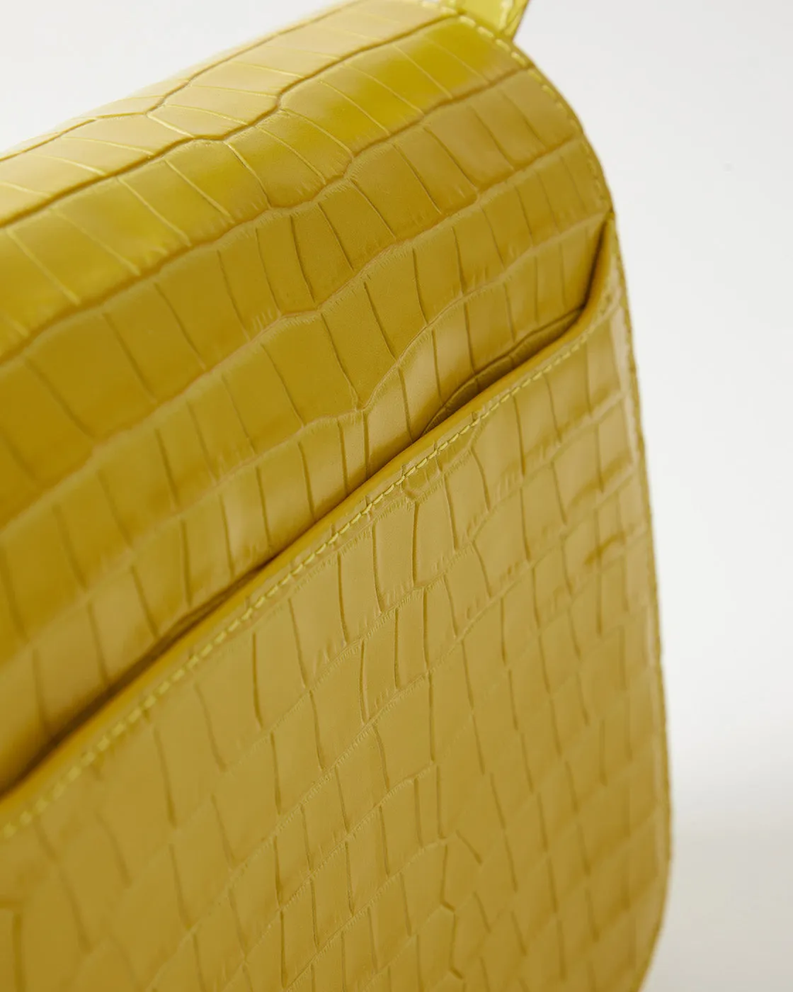 Ana Bag Leather Emboss Croc Yellow