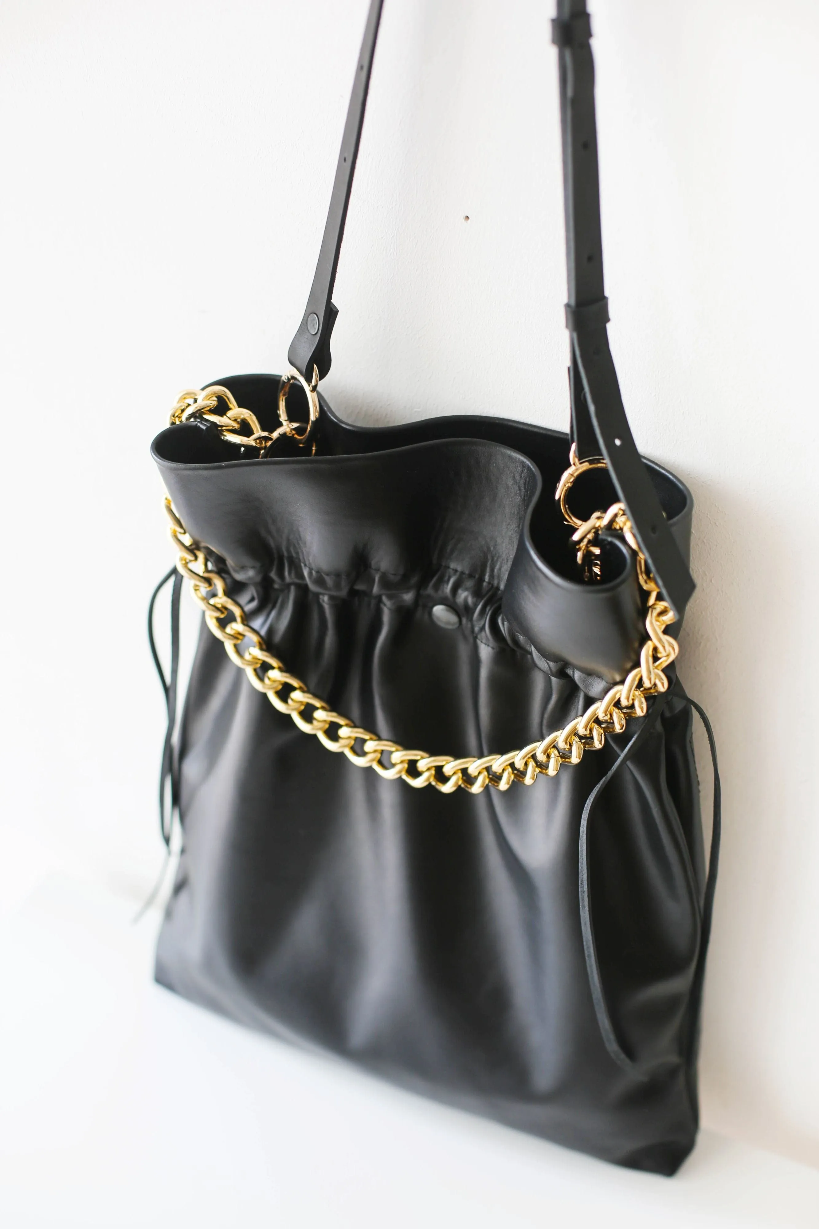 Black Large Soft Leather Bag