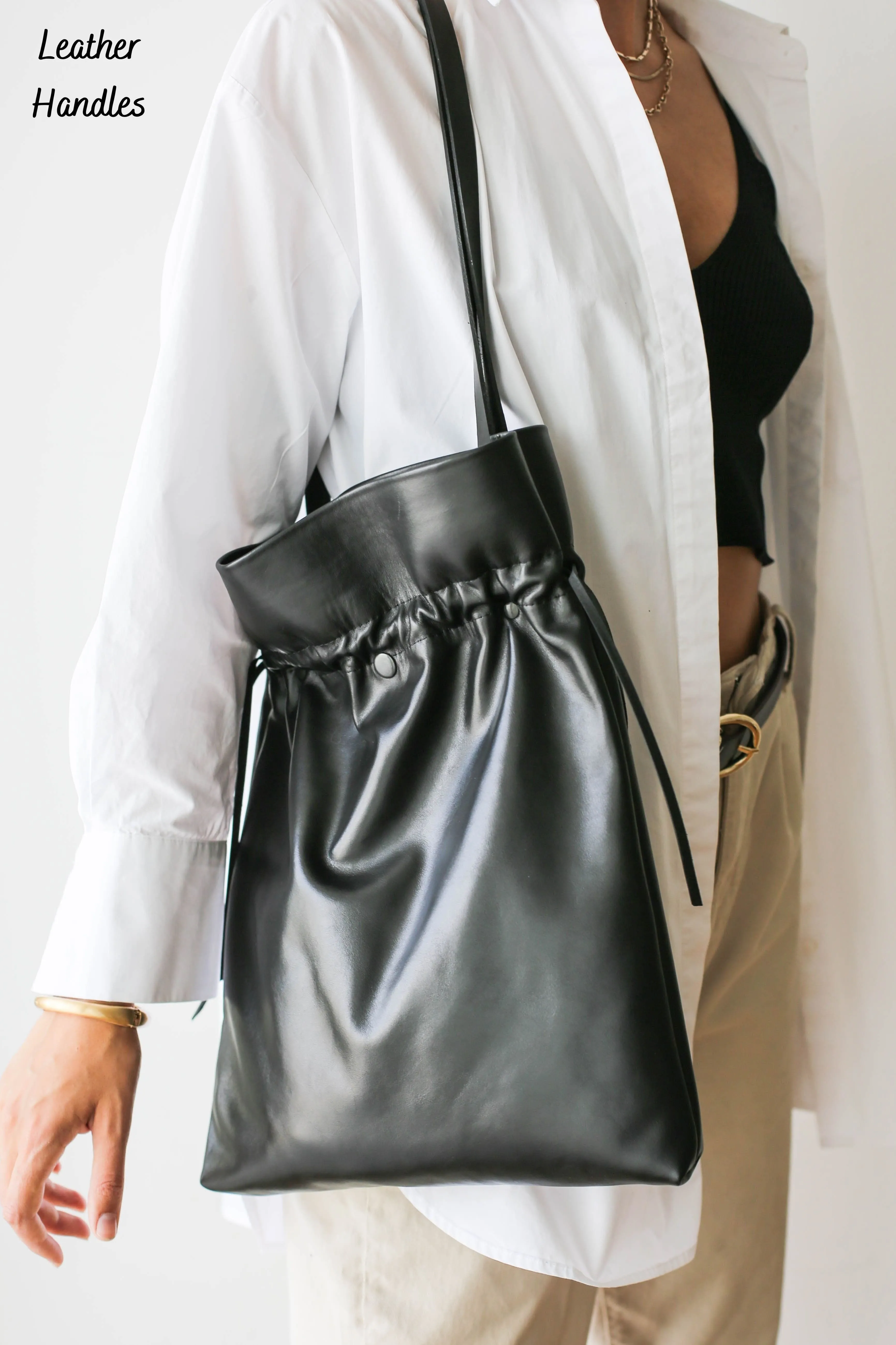 Black Large Soft Leather Bag