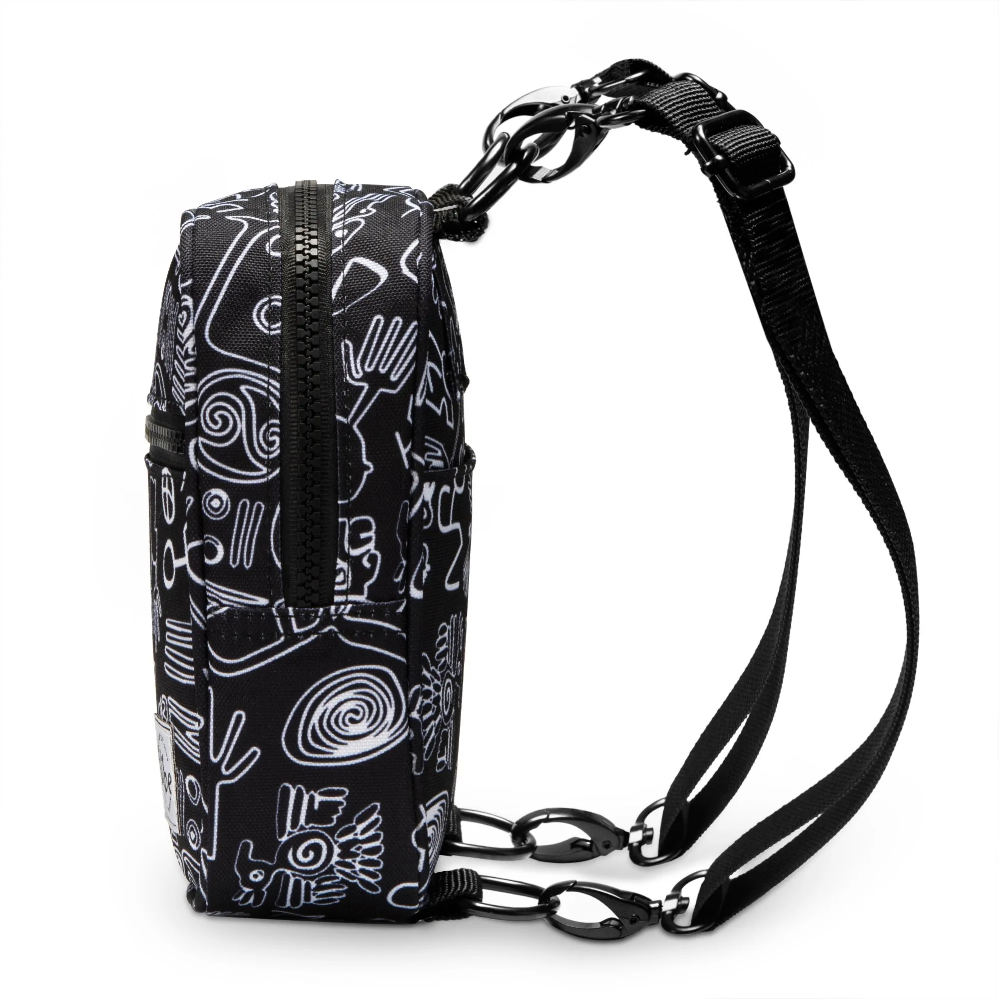 Crossbody Bag Black & White Tribal