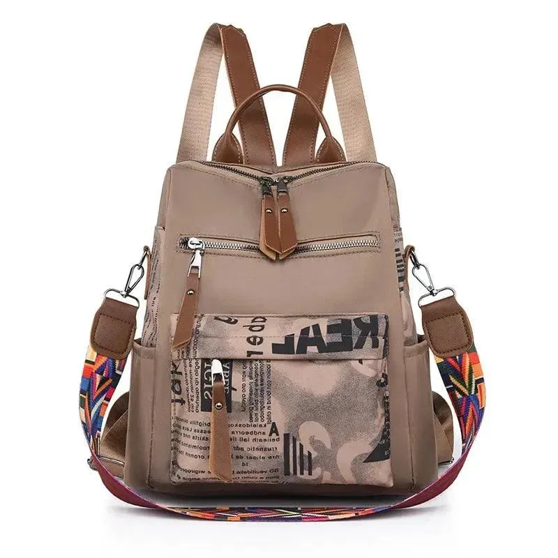 Fashionable Patchwork Oxford Women's Backpack