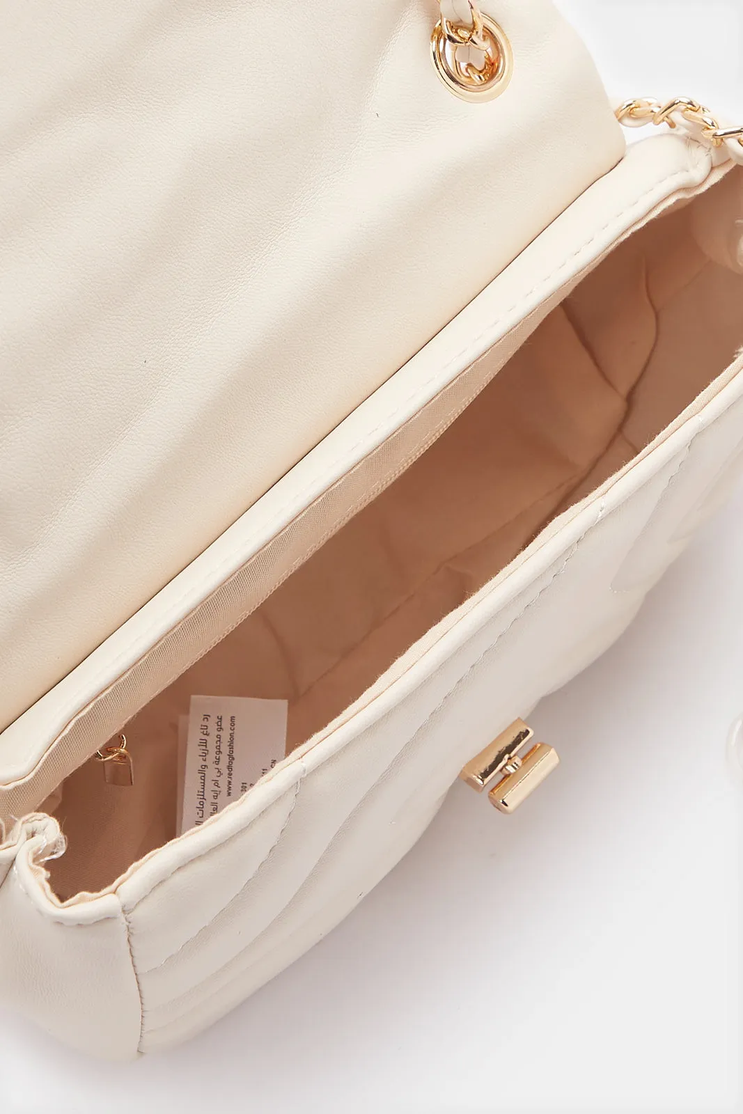 Girls Beige Textured Crossbody Bag