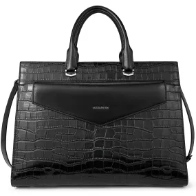 Glora Crocodile Slim Computer Briefcase For Professional Women