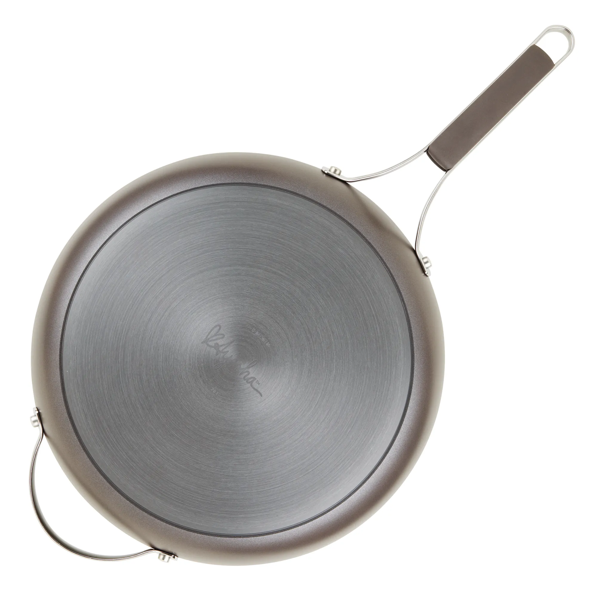 Hard-Anodized Nonstick 12.25" Deep Frying Pan with Helper Handle