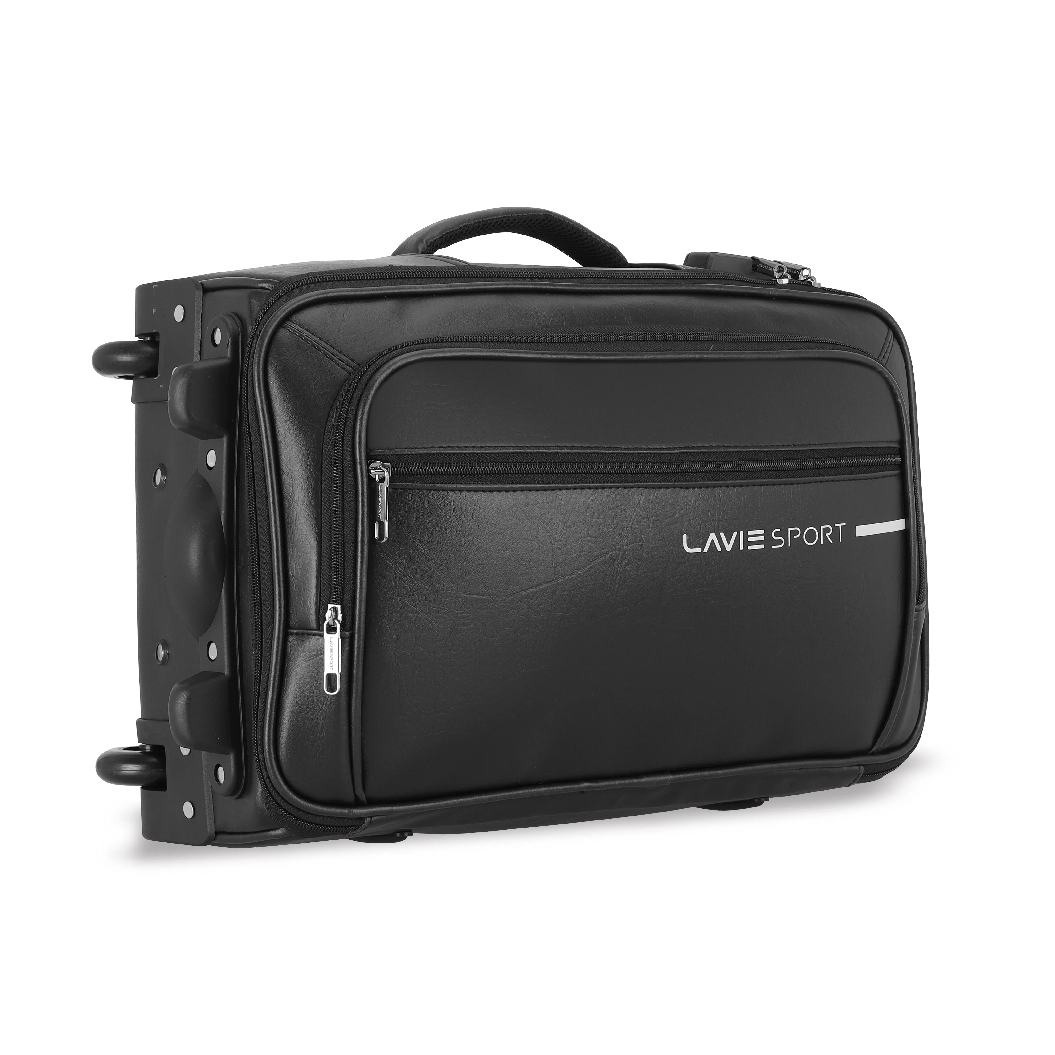 Lavie Sport 45 cms Premium Majestic Pro  Overnighter Laptop Trolley | Duffle Bag Black