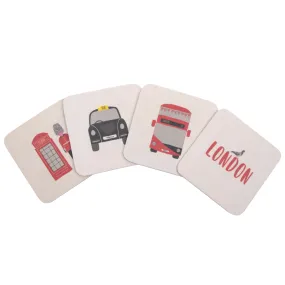 London Adventures Bamboo Coasters Set by Milly Green