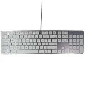 Macally Ultra-Slim USB Wired Keyboard with Numberpad - Silver/White SLIMKEYPROA