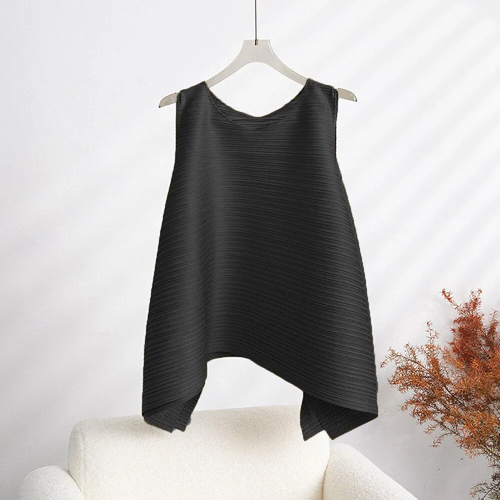 Miyake Pleated Sleeveless Top