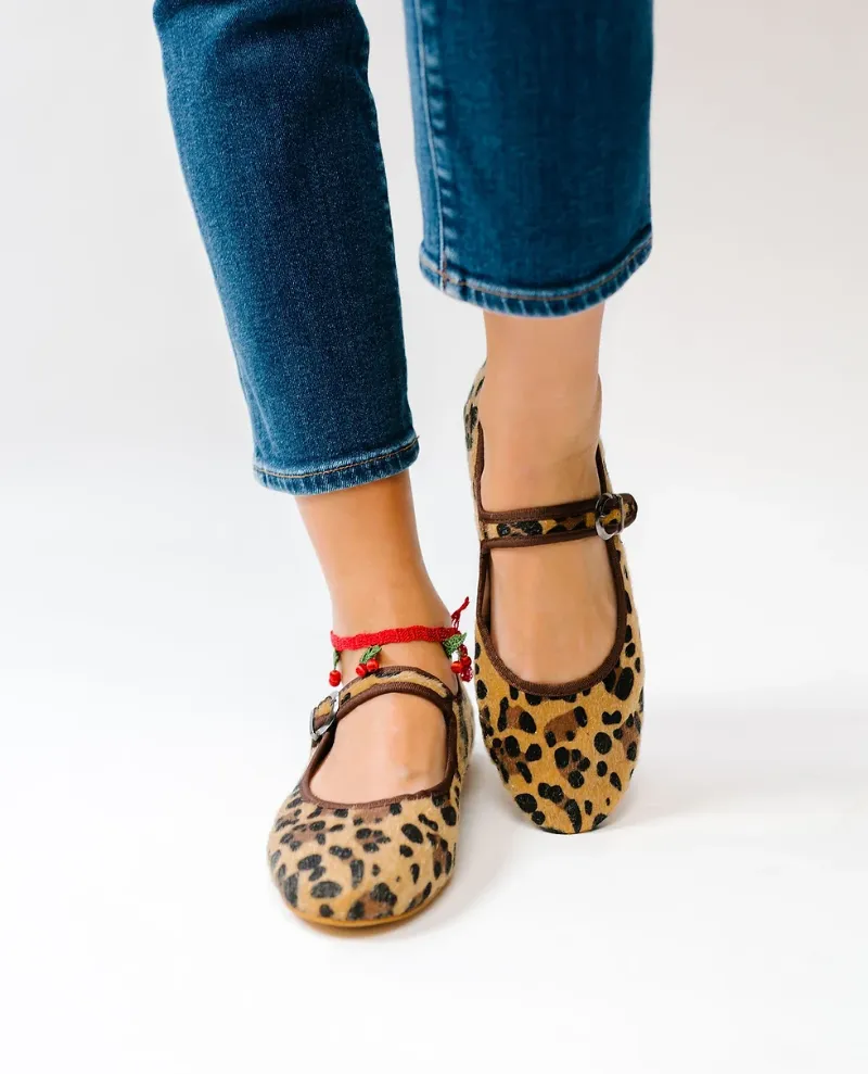 Moi London Leopard Print Mary Jane Shoes