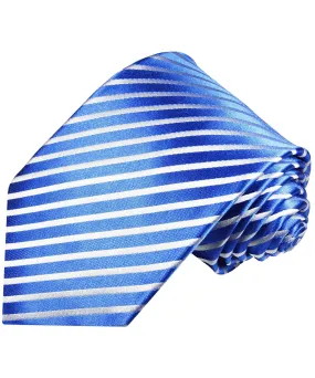 Royal Blue and White Striped Necktie Set