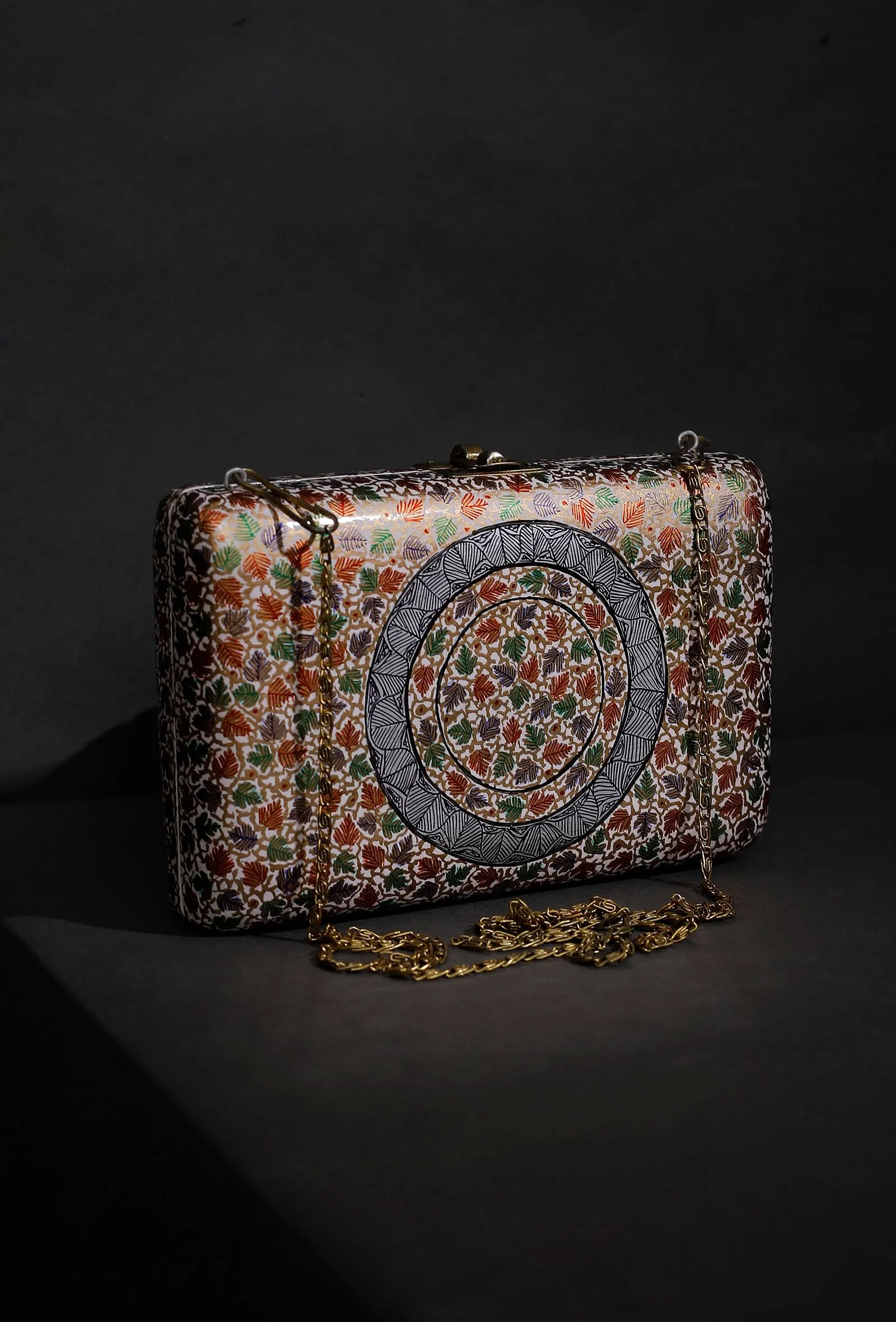 Ruhani Floral Kashmiri Mache Clutch