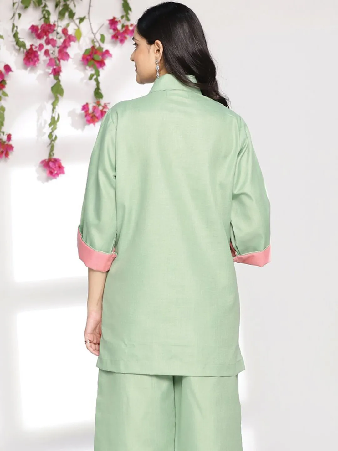 SageGreen CottonSlub ShirtTop - Orquidea