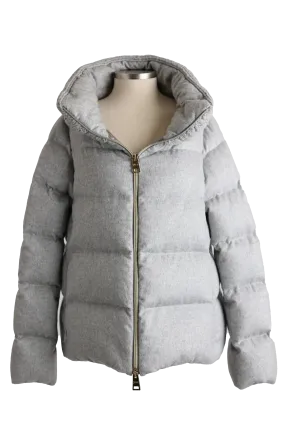 Silk-Cashmere Water Repellent Down Puffer Jacket