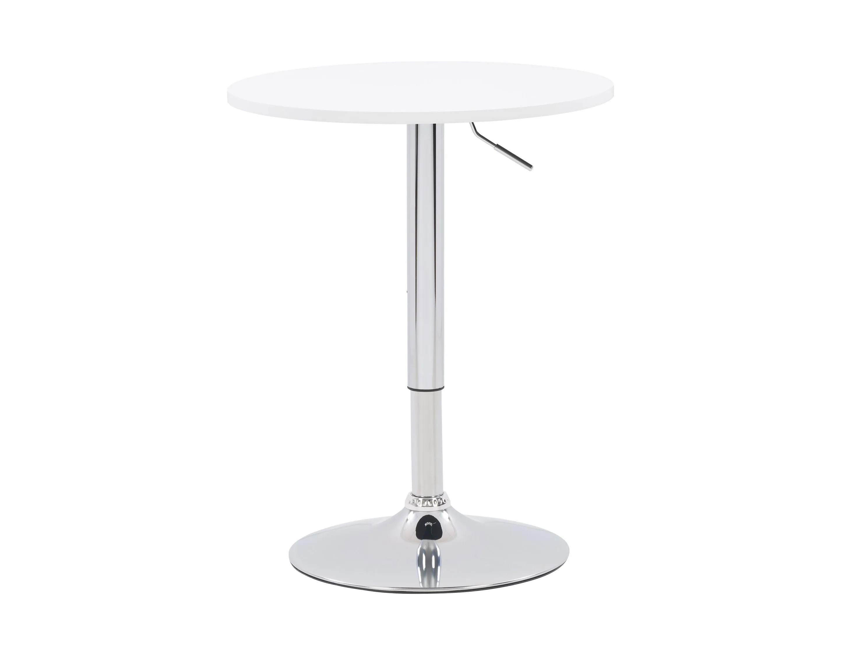 White Round Adjustable Height Bar Table